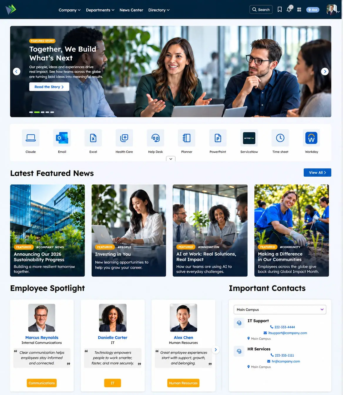 Internal Comms Screen